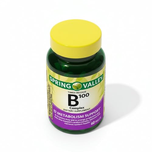 Unique Bundle Store Vitamin B-100 Complex 60 Tablets Timed Release B Complex Vitamins for Metabolism Support B100 Complex Vitamins B 100 Complex Supplement Gluten Free Formula (Pack of 1)