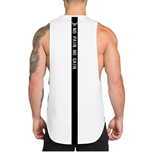 WAZZAP Homme NO Pain NO Gain Musculation Débardeurs Gym Bodybuilding Tank Top Sport Stringer Fitness sans Manches T-Shirt