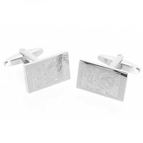 Gemelos para hombre con bandera dragón galés miniatura 1