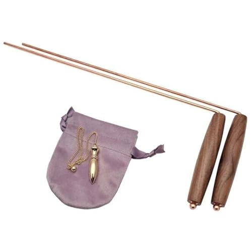 Dowsing Rods 1 Set Smooth Rotation Copper Dowsing Rods for Water Witching Ghost Hunting Finding Items Paranormal Yes/No Questions Divining Home Tools