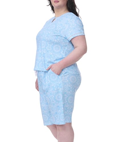 Karen Neuburger womens Plus Size Short Sleeve Bermuda Set3