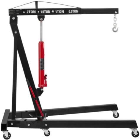 SIO Grúa Elevadora de Motores 2 Toneladas | Grúa Hidráulica de Taller Plegable | Elevador de Motores y Cargas Pesadas | Mecánica Profesional y Automoción