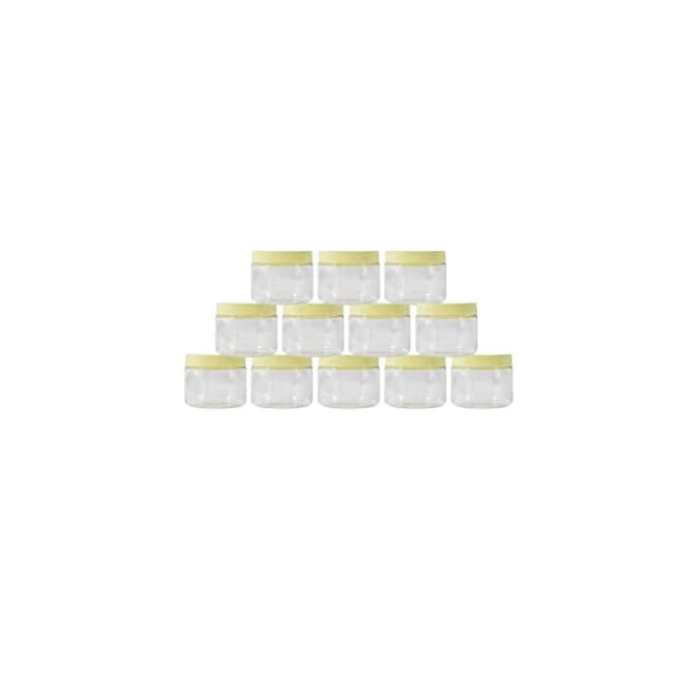 Plastic Spice Storage Pet Jar with Lid 12-Pieces Set, Sunpet 200 ml Capacity, Clear