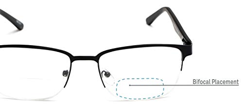 Rectangle Bifocal Reading Glasses in Black by Readers.com | The Polk | +1.50