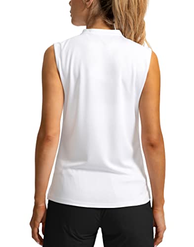 SANTINY Women's Sleeveless Golf Shirt Zip Up Tennis Lightweight Quick Dry Tank Tops Polo Shirts for Women2