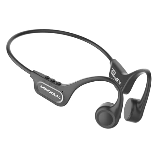 MONODEAL Knochenschall Kopfhörer Bluetooth 5.3 Open-Ear Kopfhörer, Typ-C Ladeanschluss, IPX6 wasserdichte Bone Conduction Headphones Zum Joggen, Radfahren, Fitness