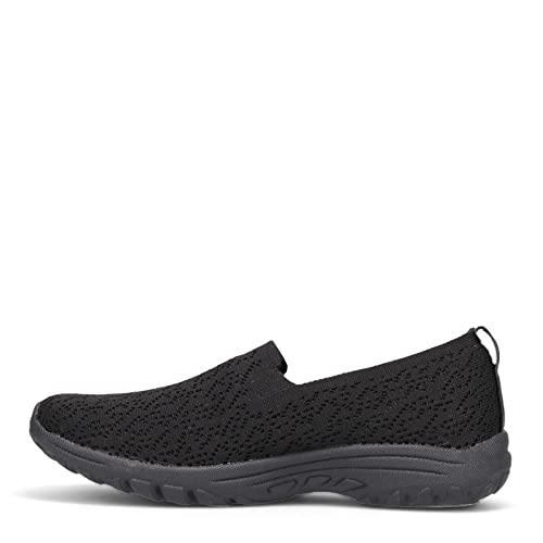 Skechers Skechers Modern Comfort Women's womens Reggae Fest 2.0-mellow Drama Loafer Flat, Black/Black, 6.5 US