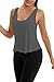 Bestisun Backless Athletic Active Crop Tank Tops Sleeveless Exercise Gym Shirts Women Dance Pilates Clothing Dark Gray M