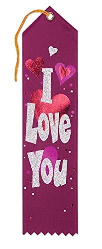 Beistle I Love You Award Ribbon Party Favors, 2 by 8-Inch, 1 Per Package
