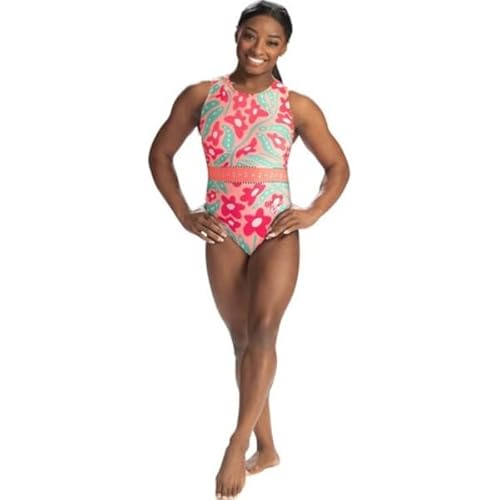 GK Gymnastics Leotards for Girls - Simone Biles Pastel Petals Dance Outfit for Women, Juniors, and Kids (Pink, CM)