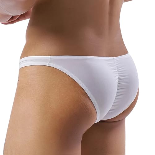 Dimgut Men's Sexy Underwear Low Waist Ice Silk Briefs Skinny Breathable Bikini Underpants