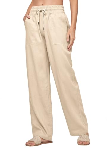 Image of Willit Women Linen Pants Wide Leg Palazzo Trousers 29 inch /31 inch / 33 inch