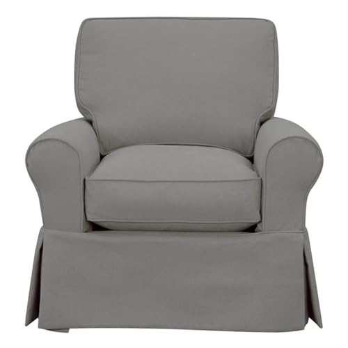 Sillón giratorio reclinable gris suave miniatura 2