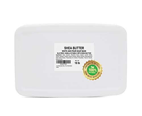 10 LB Shea Butter Soap Base for Soap Making Melt and Pour Shea Butter Glycerin Soap Base for Soap Making All Natural White Shea Butter Soap Base