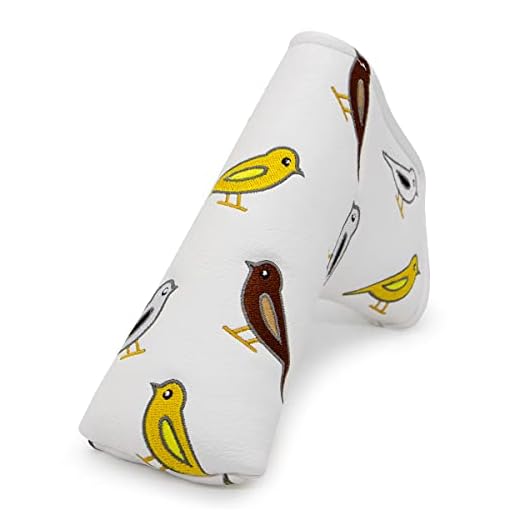 Golf Club Headcover Golf Birdie Birds Driver Fairway Wood Hybrid Wood Head Cover Golf Mallet Blade Putter Cover 3pcs 1pc for Golf Wood Club Head, White