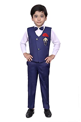 Image of 3-Piece Shirt, Trouser, Waistcoat with Bow-Tie Boy's Suit Set for Party, Wedding, Birthday VC405