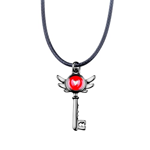 Collier pendentif clé hôtel Keekee avec ailes de dessin animé pour cosplay manga