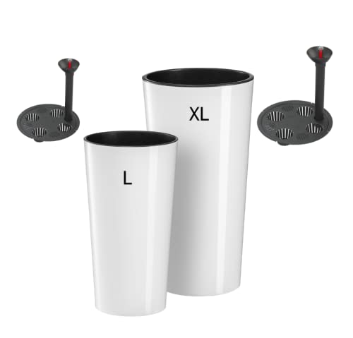 MELTOM Blumenkübel mit Bewässerungssystem Rund Hochglanz Slim...