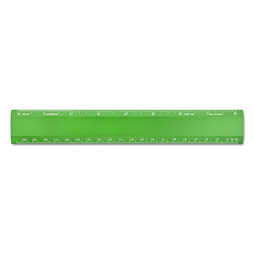 Alumicolor Aluminum Desk Ruler, 8IN, Green