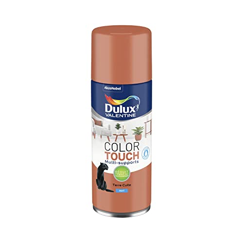 Dulux Valentine Peinture Intérieure et Extérieure Aérosol Color Touch - Pour bois, plastique, PVC, carton, papier - Terre Cuite Mat - 400ml