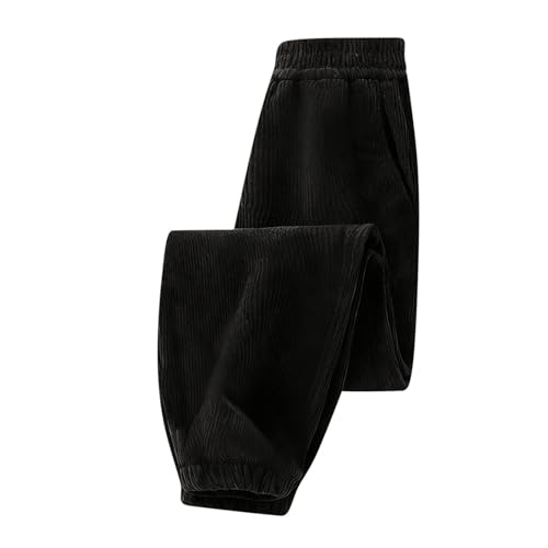 Girls Boys Corduroy Joggers Track Pants Casual Elastic Waist Loose Outdoor Sweatpants with Pockets for Kids 4-14 Years