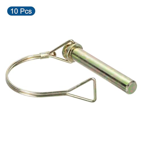 QUARKZMAN 10 Stück 1/2 x 2-3/4 Bolzen mit Ring, Anhängerstifte Runde Bolzen für Boot Kajak Anhänger Traktor Wagen, Golden