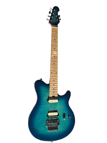 Guitare électrique bleue : éliminez les désaccordages avec ce trémolo 6 cordes stable