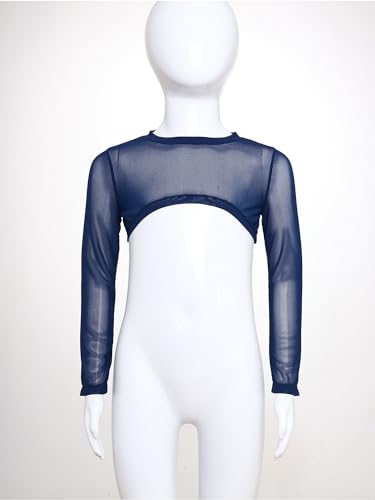 Kids Girls Swimming Cover Up Top Long Sleeve Mesh Crop Top Beach Sunproof Cover Up Top2