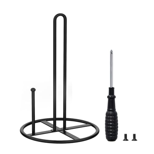 Duyeuau Soporte funcional para toallas de papel para encimera, dispensador de pañuelos, moderno soporte de metal para toallas de papel para cocina