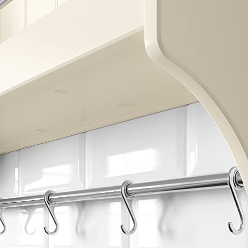 Étagère à assiettes robuste style campagnard chic blanc cassé - 4