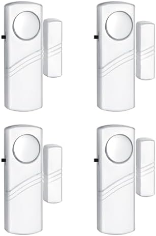 Security Door Window Alarm, Wireless Sensor Door Window Burglar Alarm, Door Alarms for Kids Safety, Easy Installation Doorbell Alarms for Office House Window Pool (4 Pack)