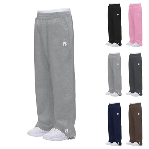 Generisch Pantalon de jogging pour homme en coton, sweatpants avec taille élastique, jambe large, pantalon de sport long, jogger pour homme, pantalon de...