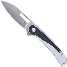 CRKT Padawan Everyday Carry Folding Knife Wharncliffe with 14C28N Steel Blade, Stainless Steel Handle w/G10 Overlay, Frame Lock, 6075