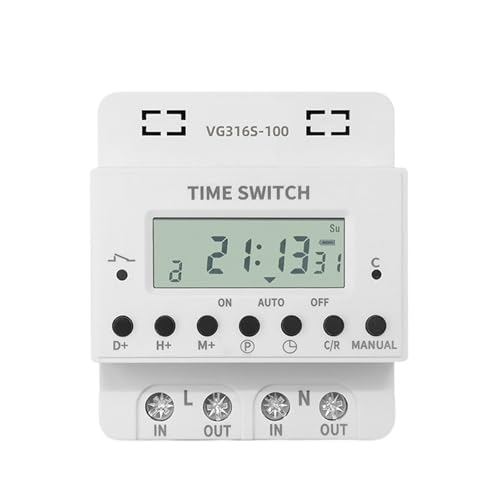 Weekly 7 days programmable digital time switch 220v 100A pour tableau électrique