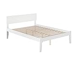 Atlantic Furniture Orlando Platform Bed with Open Foot Board, Full, White