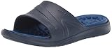 Material exterior: Caucho Crocs Reviva Slide, Sandalias de Punta Descubierta Unisex Adulto, Azul (Navy/Blue Jean 4hi), 46/47 EU