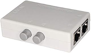 SinLoon RJ45 Splitter Selector Switch, 2 Ports Network Switch Splitter Selector Hub 2-in 1-Out or 1-in 2-Out 100M t 2-Way RJ45 Ethernet Network Push Button Metal Mini Switch Box