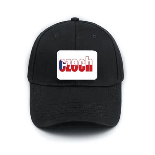 Casquette de baseball noire drapeau tchèque style art déco chapeau réglable