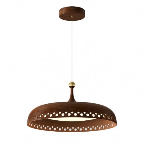 Lampe à suspension finition noyer contre le manque de lumière en cuisine
