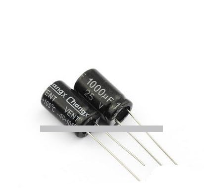 Condensateur 1000uF 25V pour supprimer les bruits parasites et stabiliser une alimentation