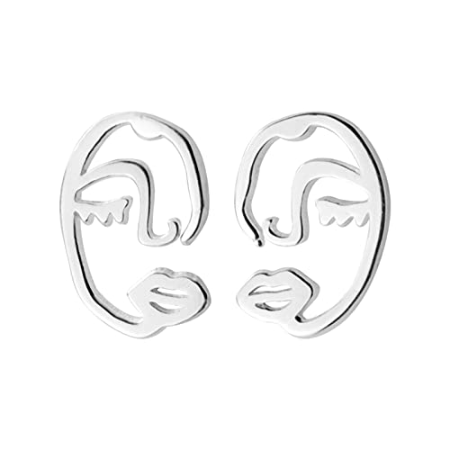 Boucles d'oreilles à tige en argent sterling 925 pour femmes et filles style abstrait