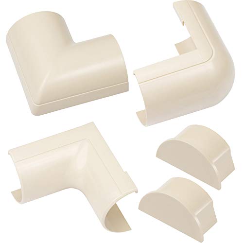 Image of D-Line Cable Raceway Accessories | Join Multiple Channels of D-Line Cord Covers | Coupler and Connector Multipack (Maxi (Large), Beige)