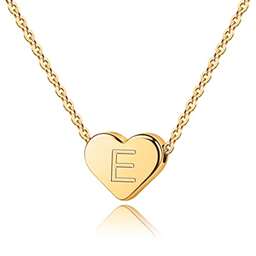 TINGN - TINGN Collier avec pendentif cœur arborant une initiale, placage en or 14 ct, Or