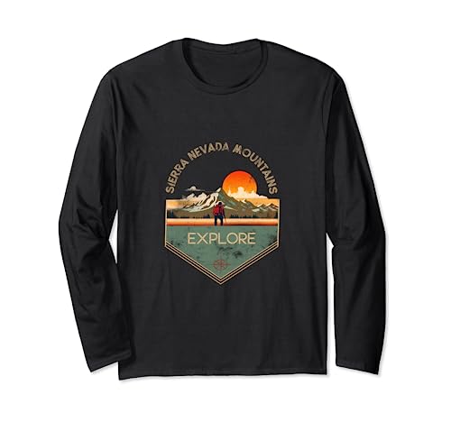 Sierra Nevada Montañas Retro Vintage Senderismo Ropa Manga Larga