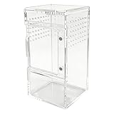 Terrarium d'Araignées Sauteuses | Cage en Acrylique Transparente - avec Couvercle Coulissa...