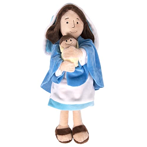 Image of Kangaroo - Mother Mary Holding Baby Jesus Plush Stuffed Toy | Christians Religious Toys Savior Plush Religious Figure | Christmas, Easter, Kids' Bedrooms, Churches, Decoration 13 Inch