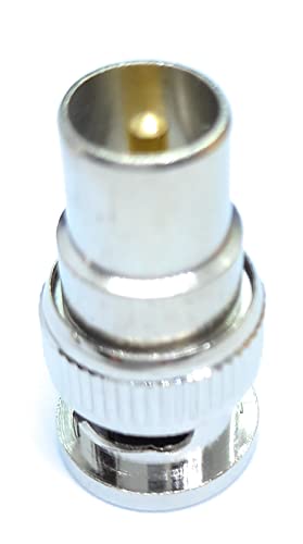 DRUT TV RF Male Plug to BNC Male Plug Coaxial Adapter - Perfect for CCTV Radio, and AV Connections, Silver - Image 3