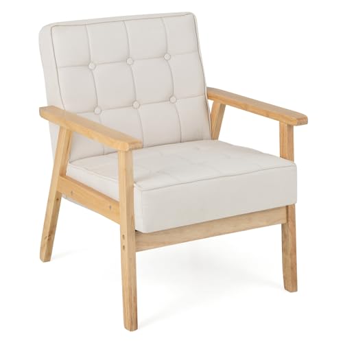 SVITA TUVA Loungesessel In Senfgelb – Vintage Design Einzelstuhl Mit Polsterung Für Wohnzimmer & Mehr