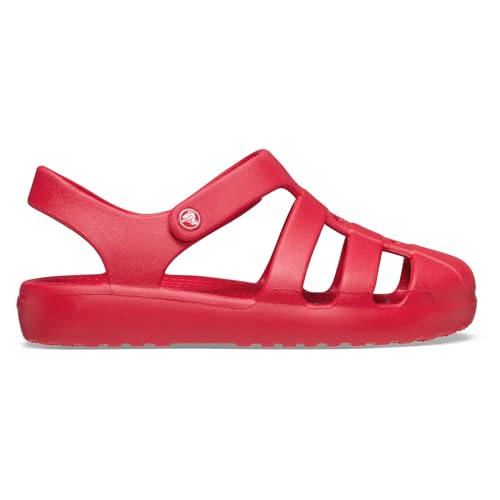 Crocs Unisex Kids Sandal, Classic Fisherman K, Varsity Red, 2 UK Child