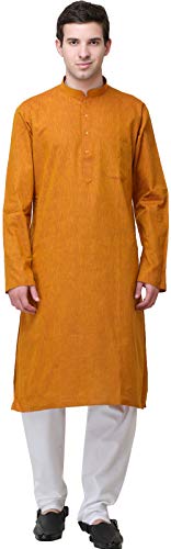 Plain Linen Kurta with White Pajama - Linen